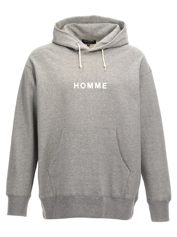 Logo Print Hoodie Sweatshirt Gray