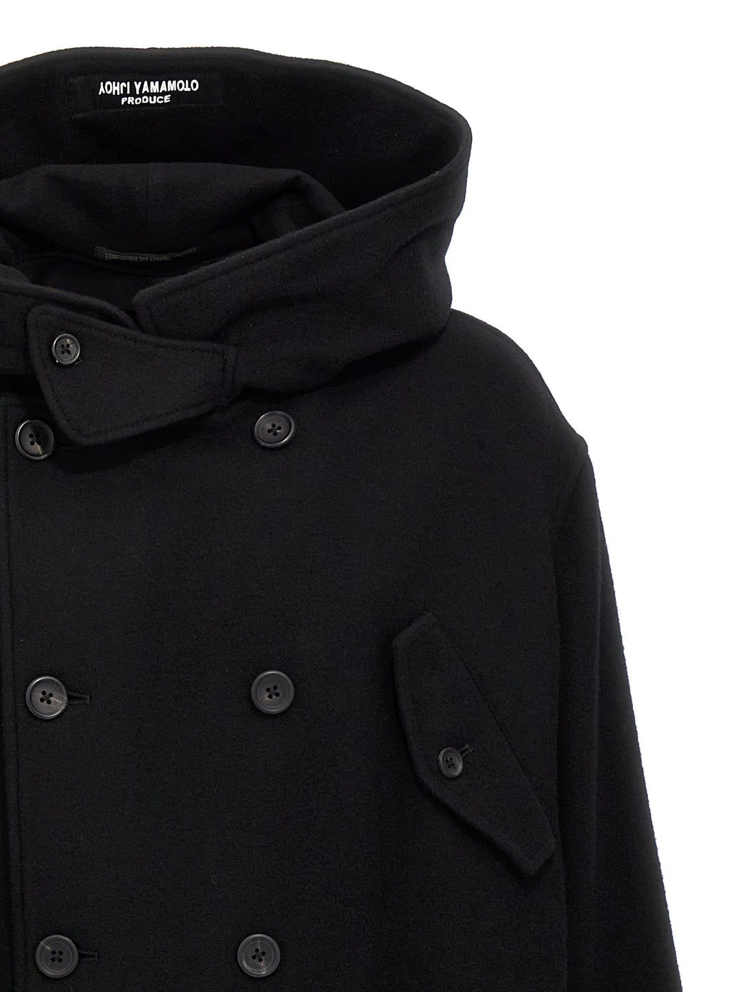 M-W Front Hooded Coats, Trench Coats Black