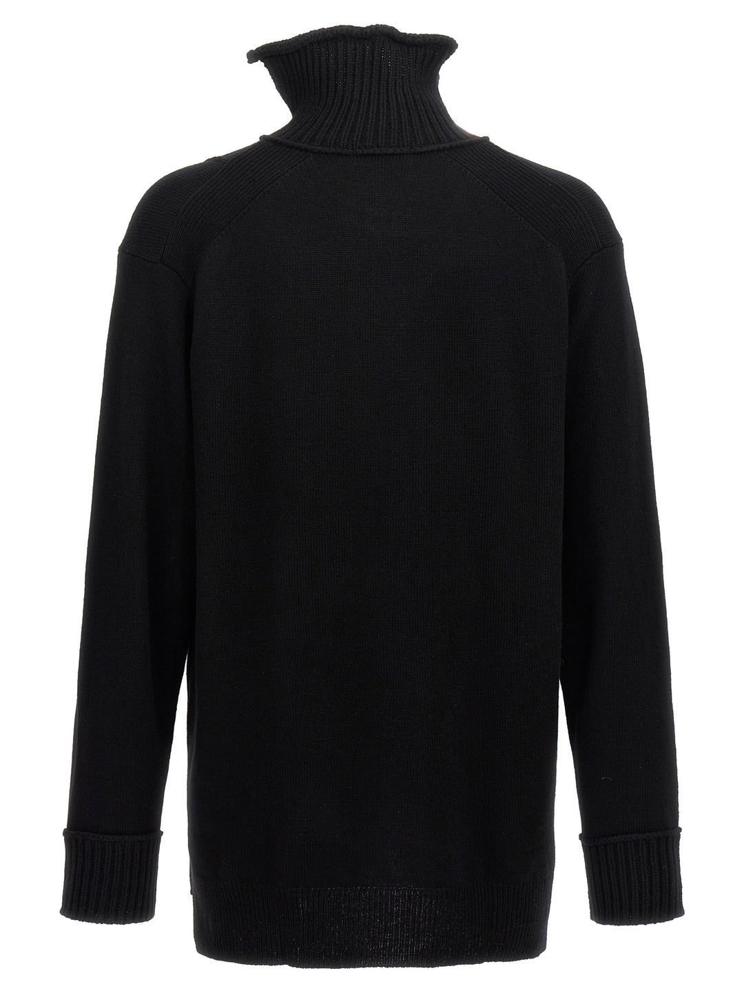 Designed Neck Turtle Sweater, Cardigans Black