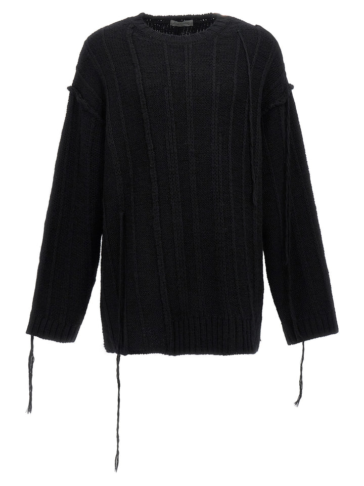 String Switching Sweater, Cardigans Black