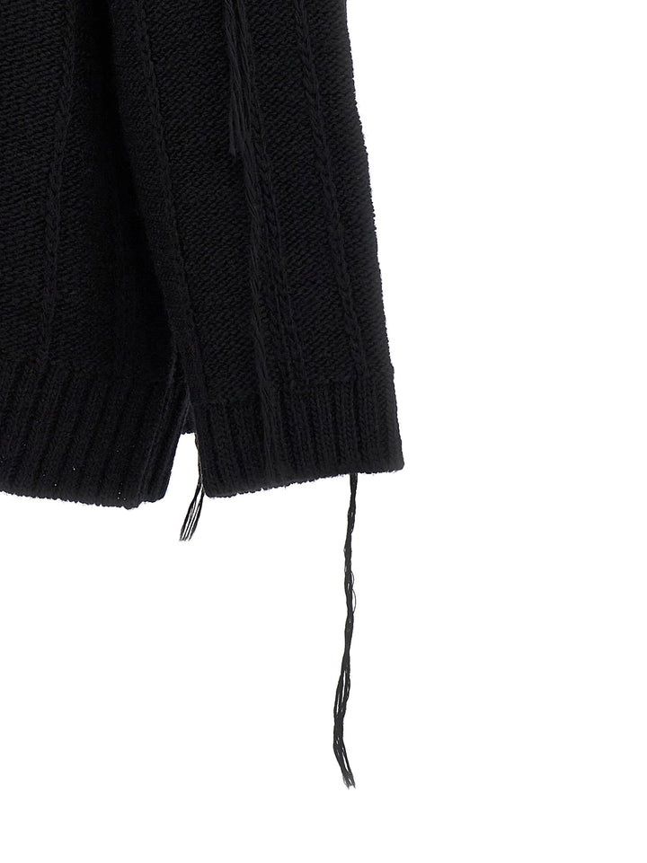 String Switching Sweater, Cardigans Black