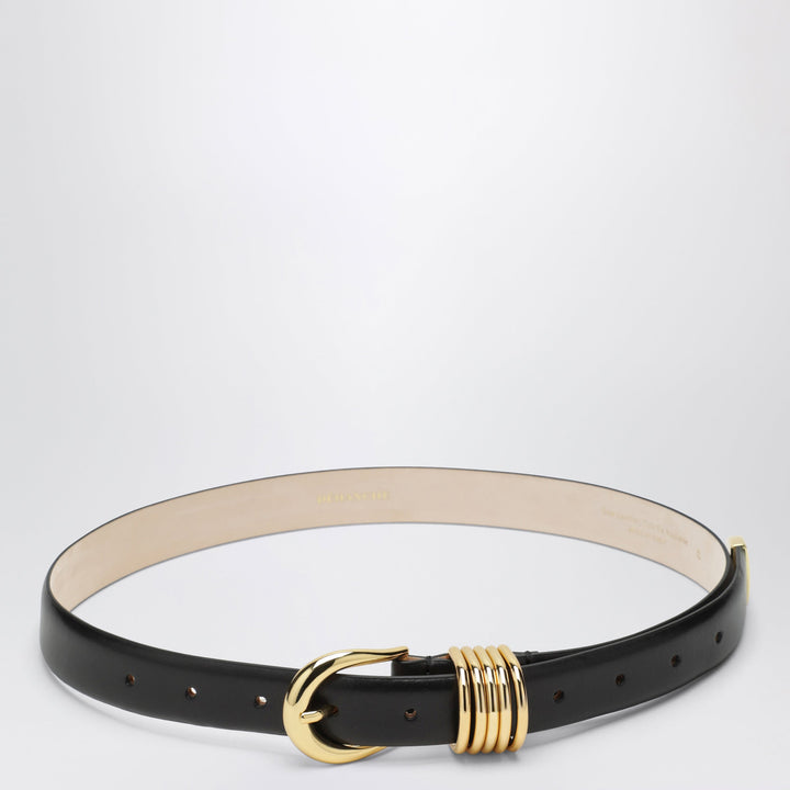 DéHanche Hollyhock Belt Black/Gold In Leather