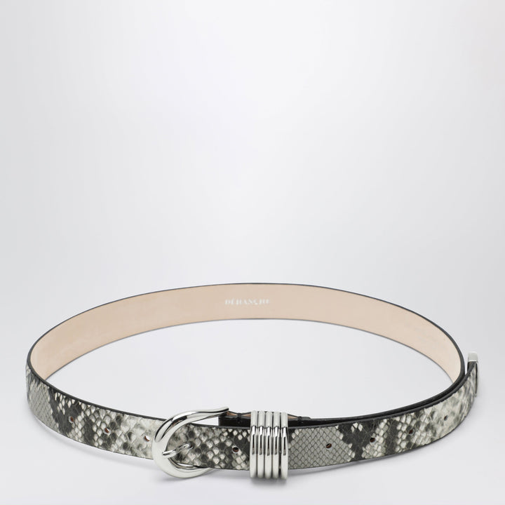 DéHanche Hollyhock Belt In Python And Crocodile-Effect Leather