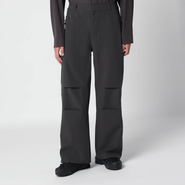 Charcoal Black Trousers In Nylon Blend