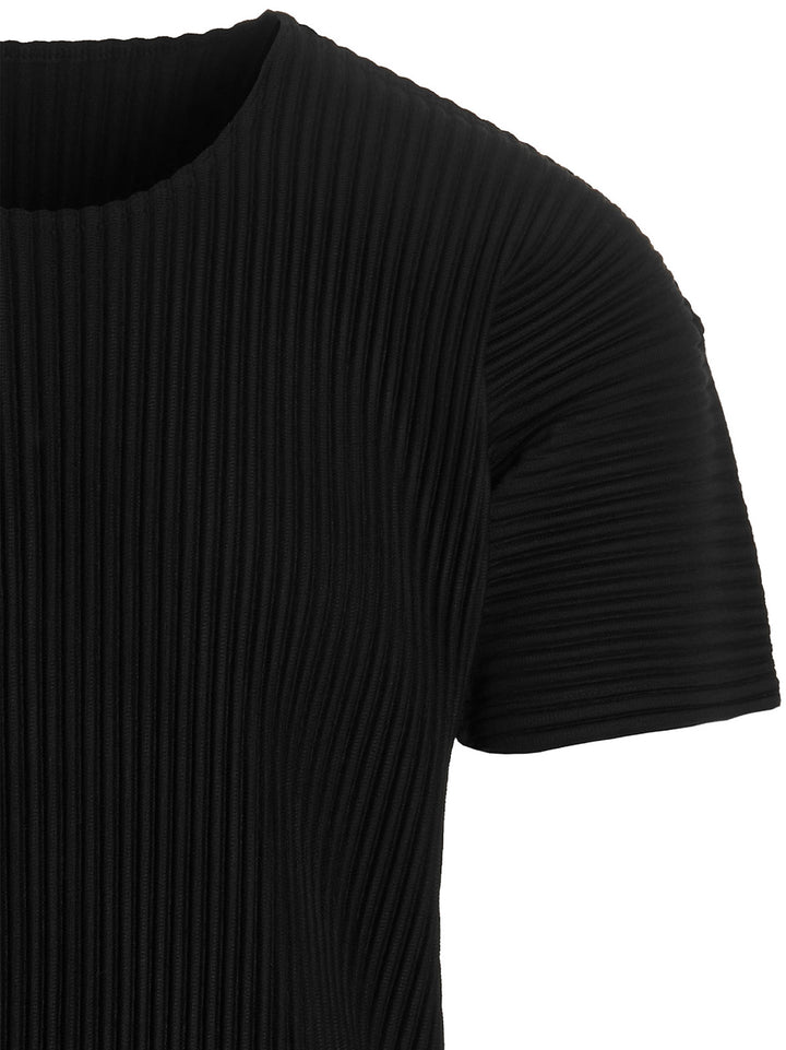 Homme Plisse' Issey Miyake Pleated T-shirt - Black | f7a921d4321b88cc6f9e2b32b2d8caa1d1bc0585