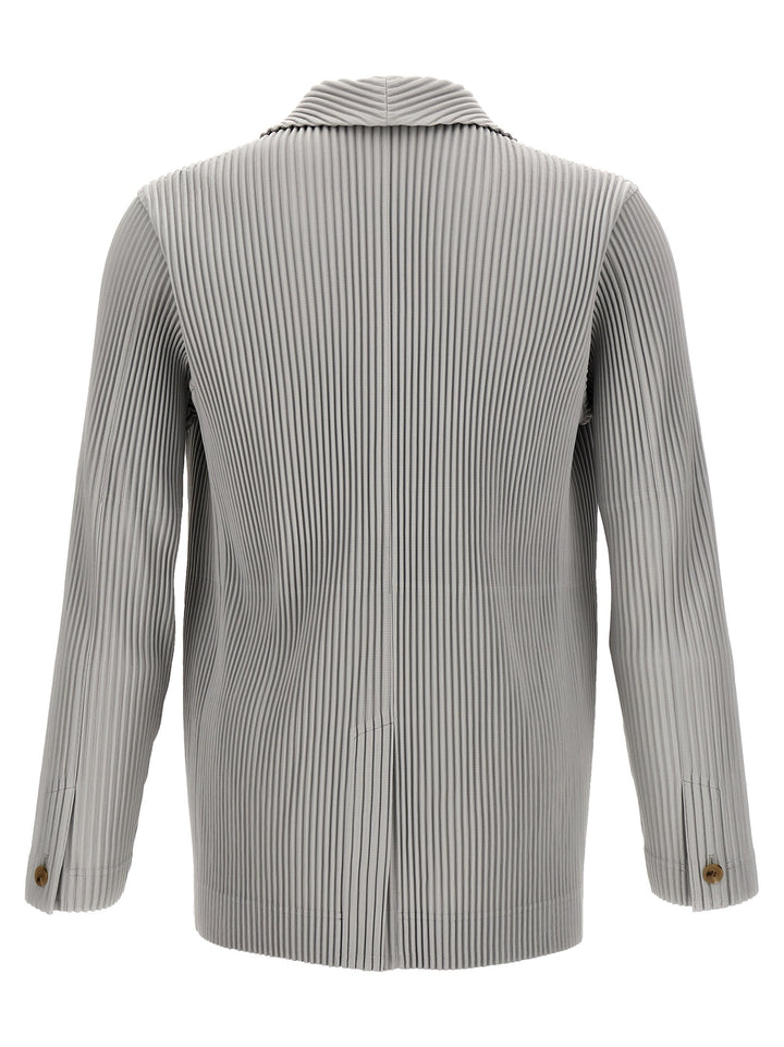 Homme Plisse' Issey Miyake Single-Breasted Pleated Blazer - Gray | 28795193512fe44459895b151055883c5230d0dd