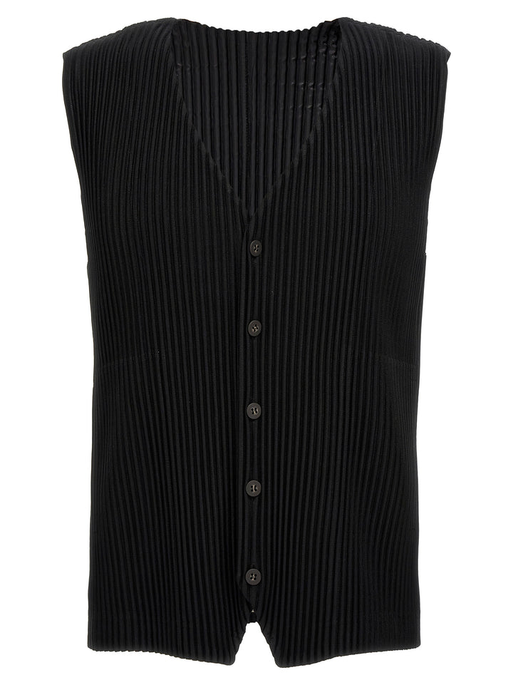 Homme Plisse' Issey Miyake Pleated Vest Gilet - Black | c5af738aac6ad9435fcd0620a4dd975477b17264