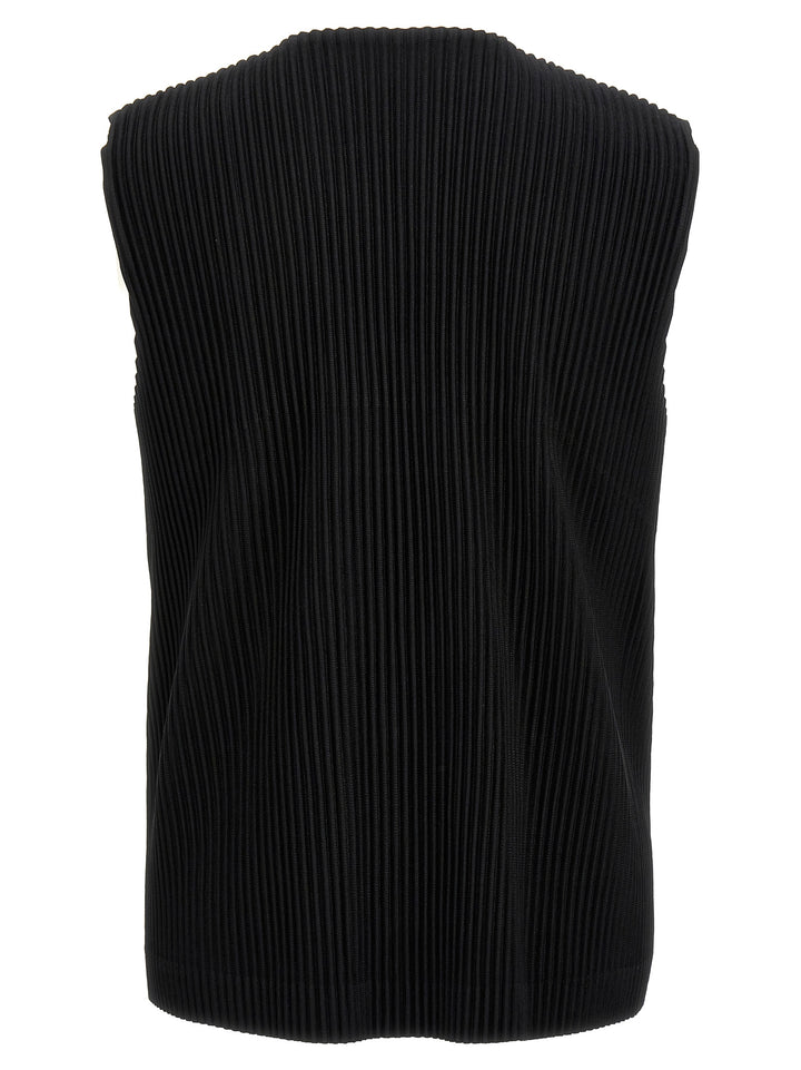 Homme Plisse' Issey Miyake Pleated Vest Gilet - Black | 851f7f8101efb4a53c09c26334c039a68be09943