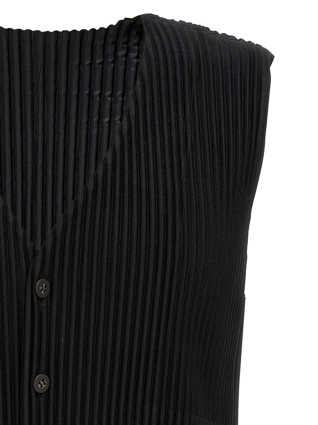 Homme Plisse' Issey Miyake Pleated Vest Gilet - Black | 4c6f4d5ca9dd7110808c4028fc2a0624e58b105b