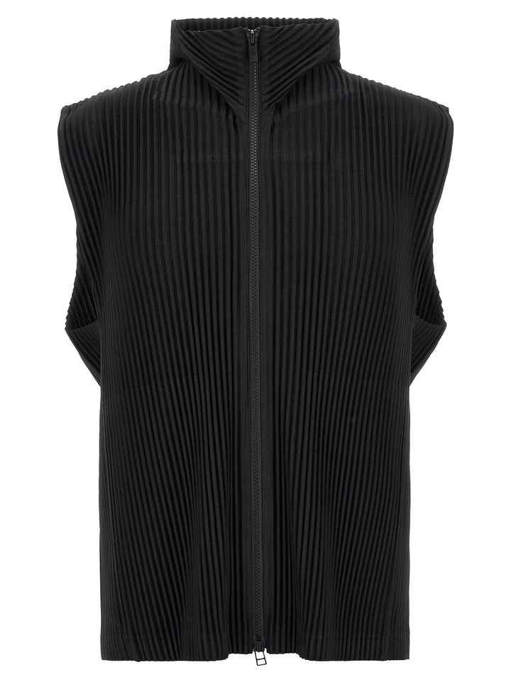 Homme Plisse' Issey Miyake Monthly Colors: April Gilet - Black | b1fd72d0ef1e2ec3e8c910b5f18fa41c0ac3a218