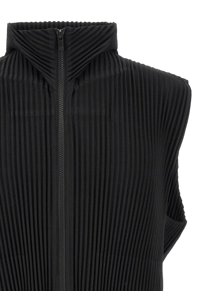 Homme Plisse' Issey Miyake Monthly Colors: April Gilet - Black | e0d3b5fc1350e25e746d9fc6ed5f3855ca383c54