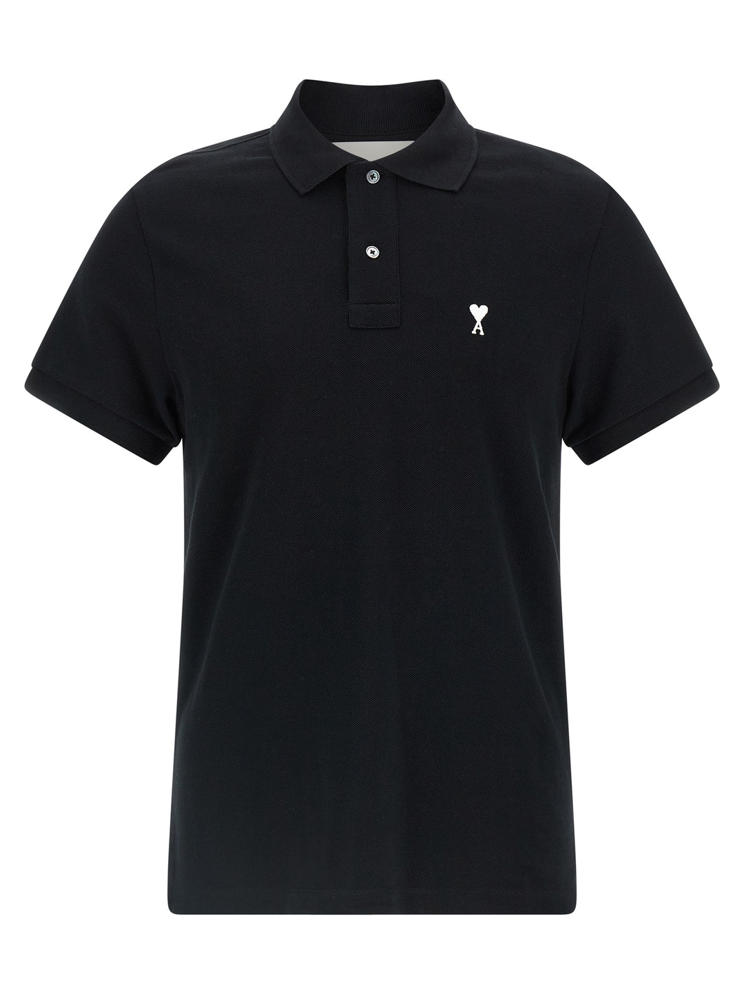 Ami Paris Ami De Coeur Polo - Black | abffb95addbe88aa891179d83ec74ea5d4748642