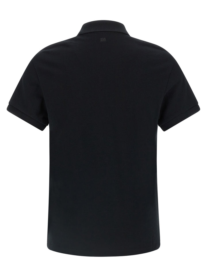 Ami Paris Ami De Coeur Polo - Black | 864b66a57c357e98d096dc56d8328f71445a7018