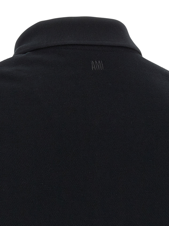 Ami Paris Ami De Coeur Polo - Black | d8c1e93cbd87ebab591c60c099723c2ae5435f84