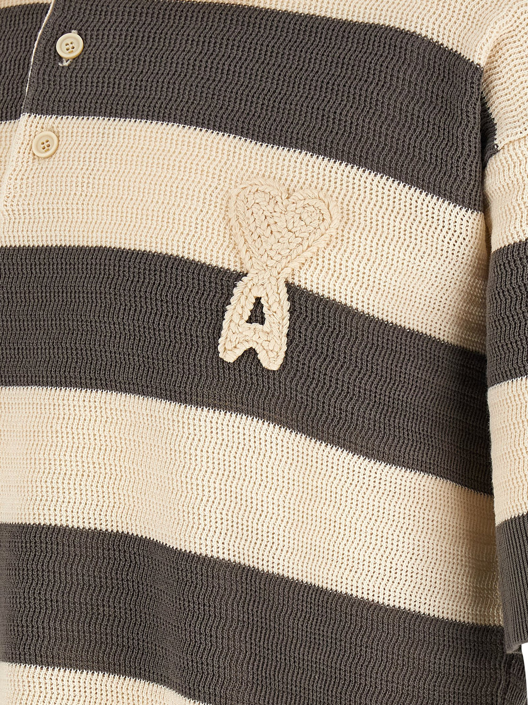 Ami Paris Ami De Coeur Polo - Gray | ac0427e60372487ba7d49dbdb6f2f5dddcca42a7