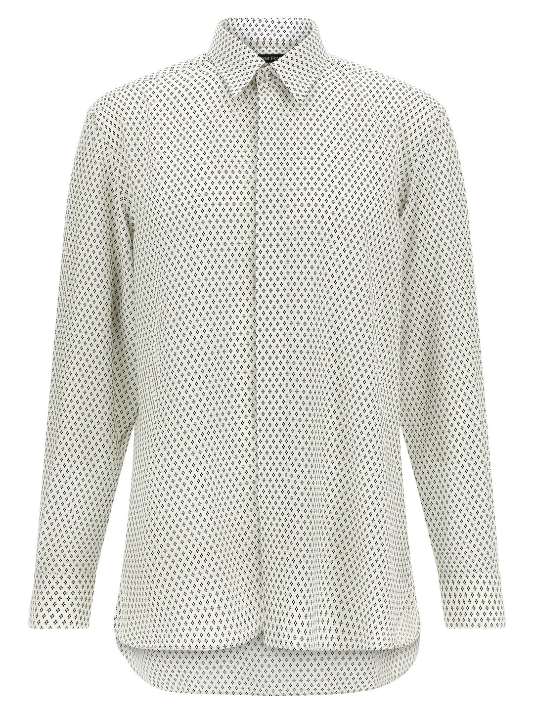 Tom Ford Micro-Print Shirt Shirt and Blouse - White/Black | 1ff38066f29f3ebde6bb1c50f45222e2a1a51f7a