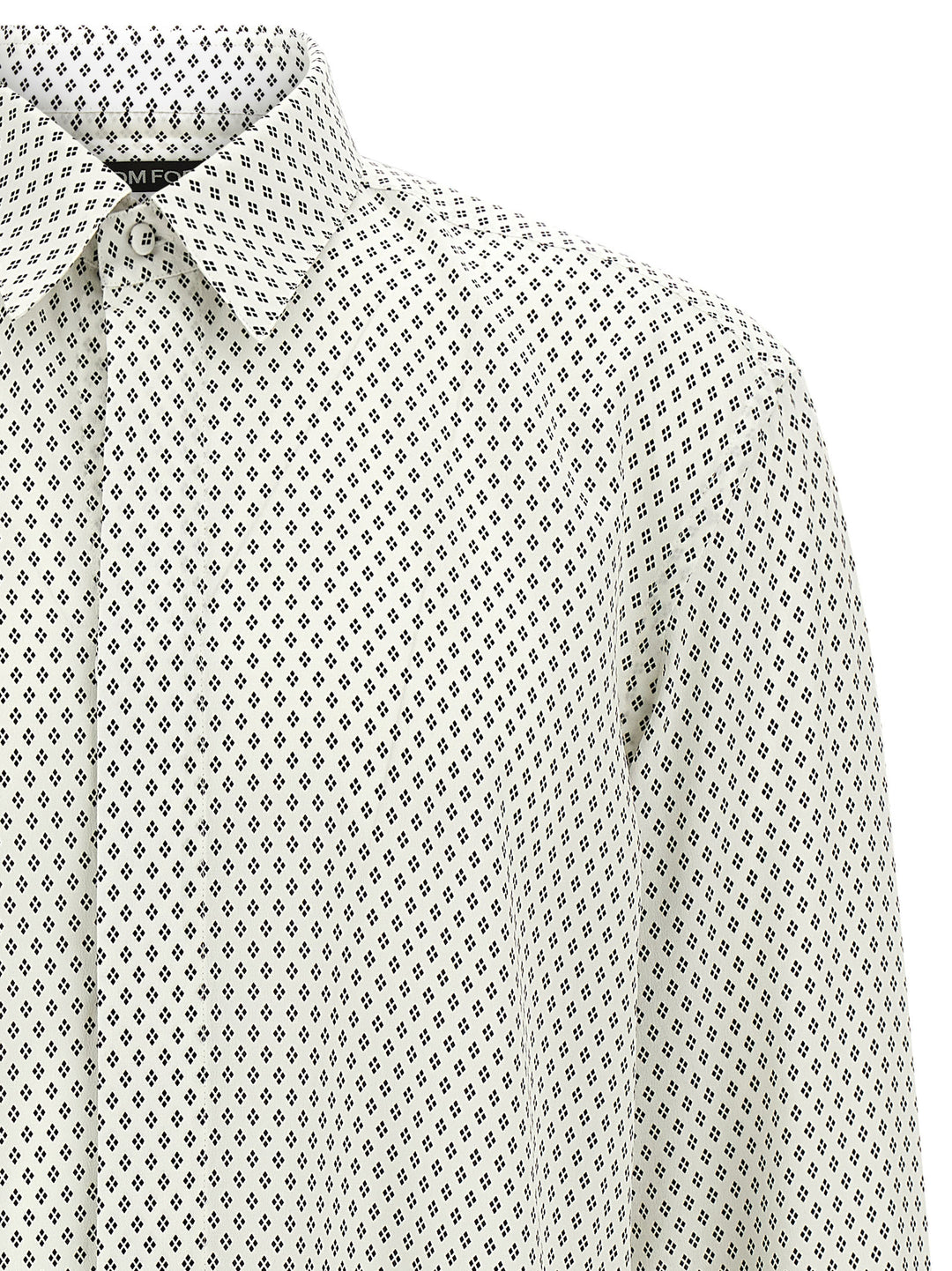 Tom Ford Micro-Print Shirt Shirt and Blouse - White/Black | 1ab1a95167401aabc43157ad5e4cf5b792ee733c