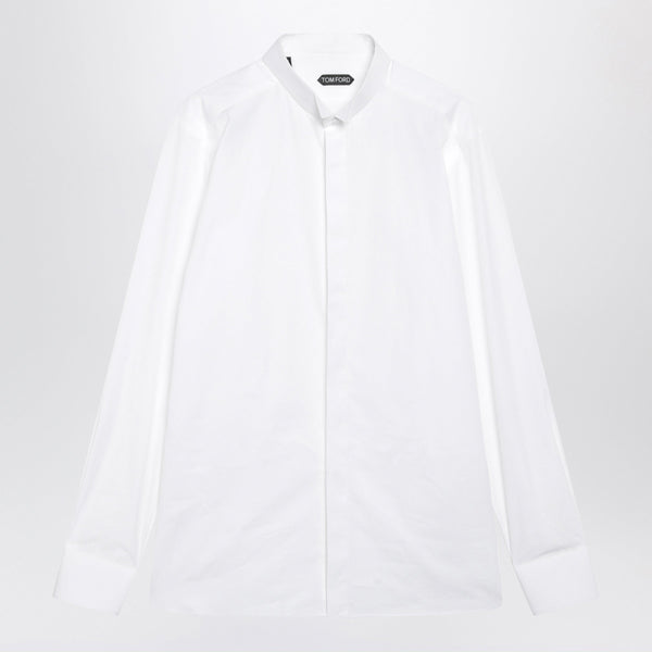 White Shirt With Mandarin Collar