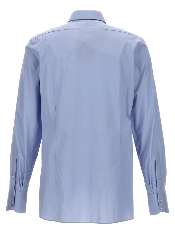 Poplin Cotton Shirt Shirt, Blouse Light Blue