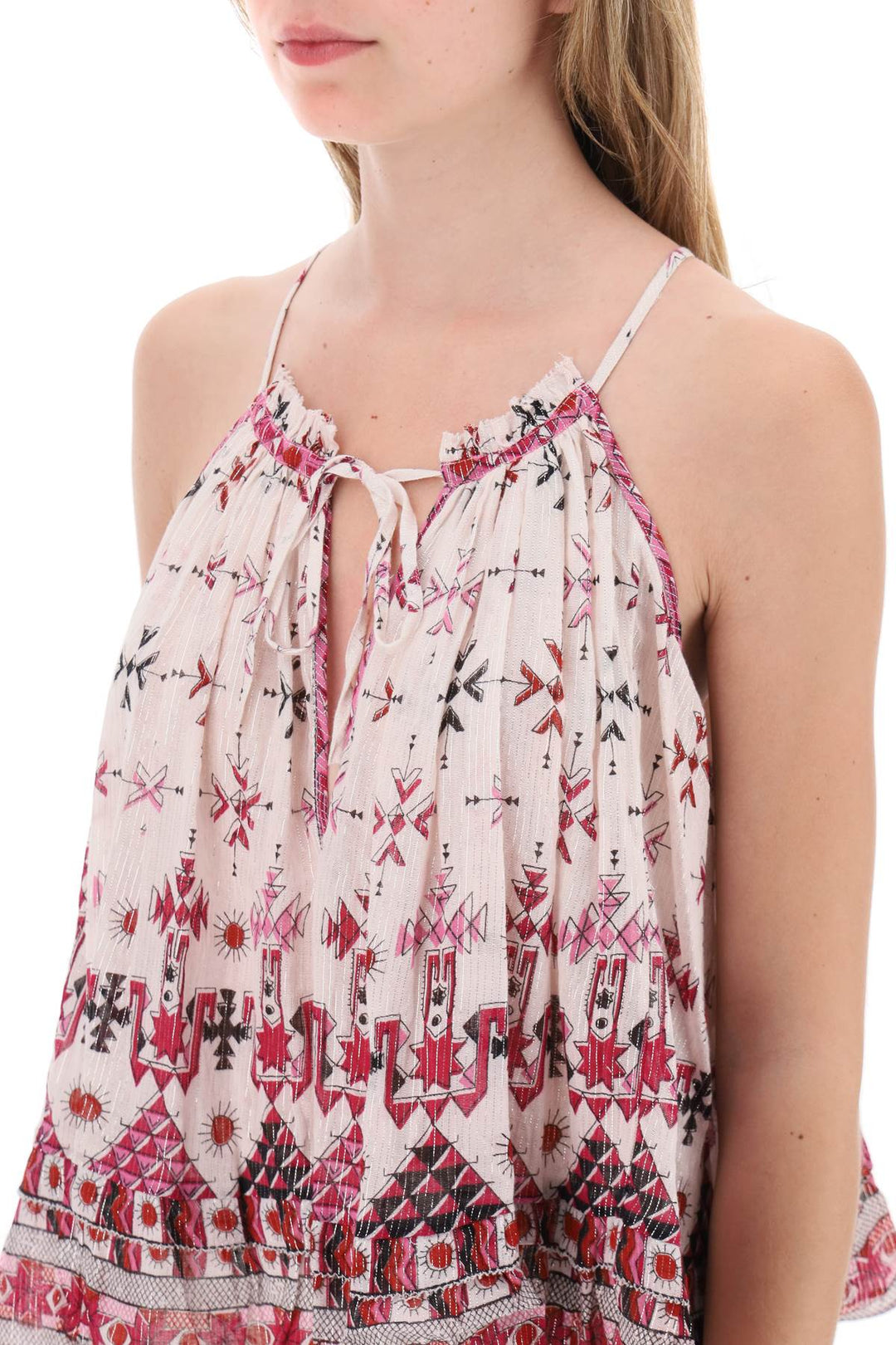 'Fabino' Halterneck Top With Graphic Motif