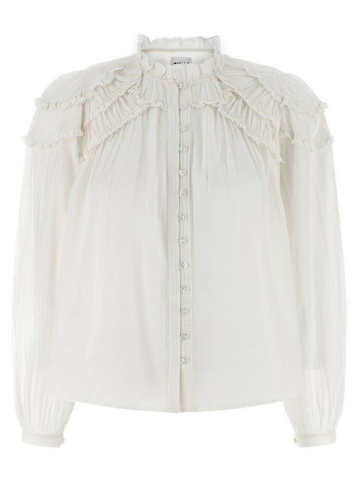 Marant Etoile Christa Shirt and Blouse - White | 636cfe3e05848584df6ef577a962a442ed775325