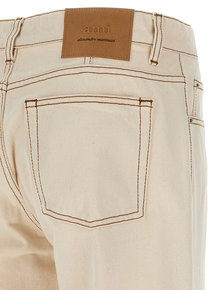 Ami Paris Garment-Dyed Jeans - Beige | e90cca9b8b35aaf71a5248cdcb1b472fe1161aec