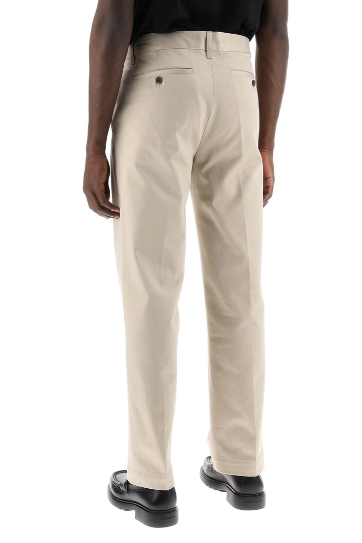 Pantaloni Chino In Raso Di Cotone