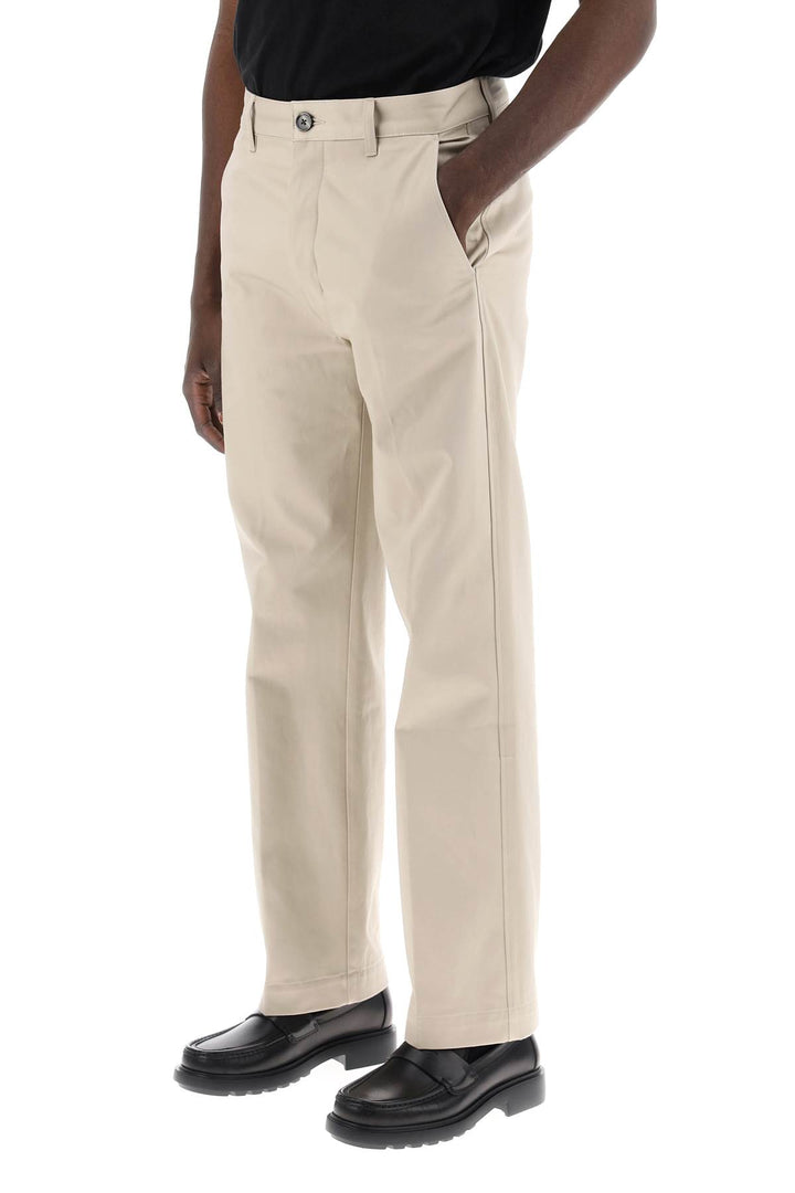 Pantaloni Chino In Raso Di Cotone