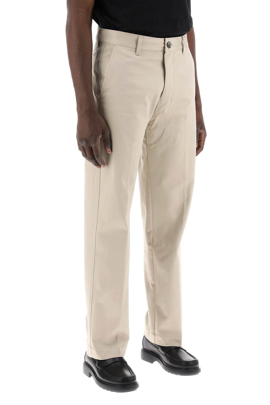 Pantaloni Chino In Raso Di Cotone