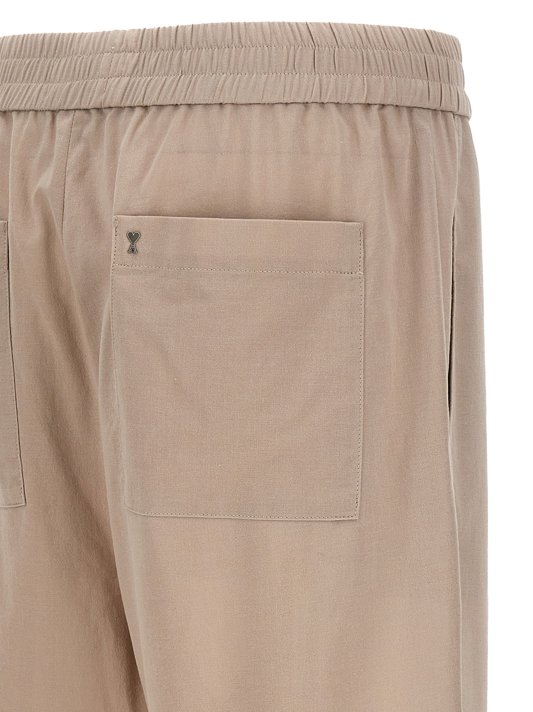 Logo Plaque Trousers Pants Beige