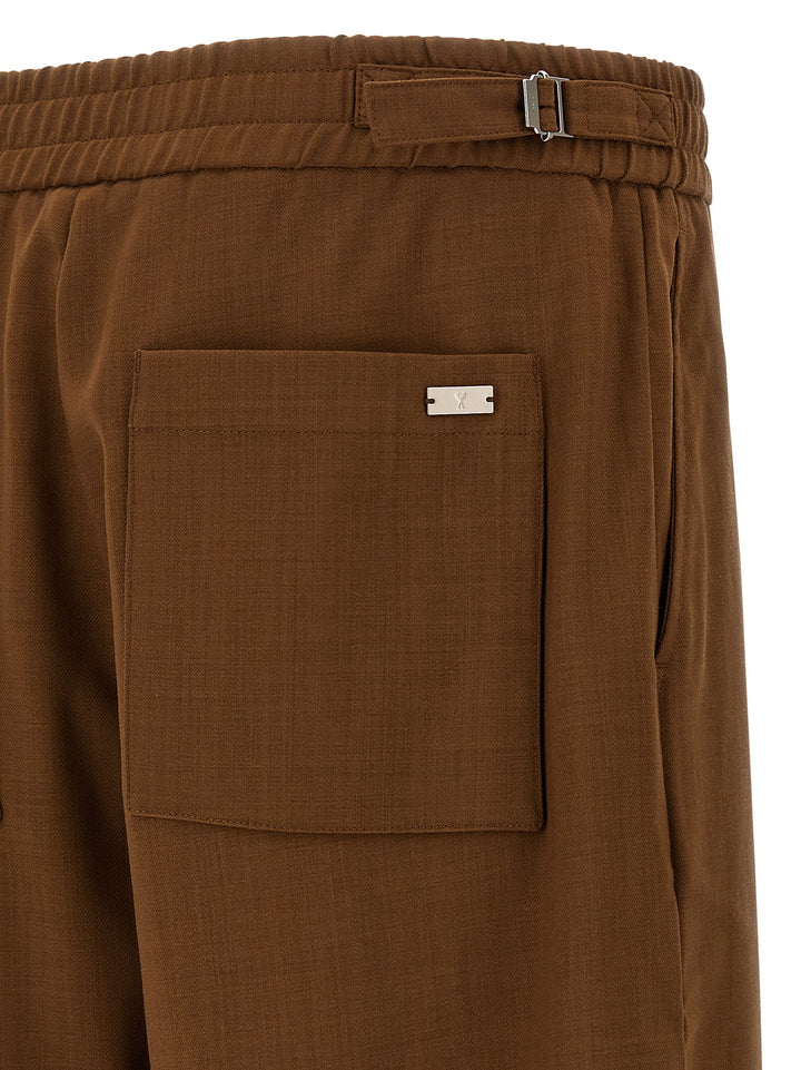 Ami Paris Wool Pants - Brown | 1c3f216f893489c40fa116c43143b8a29d96d38d