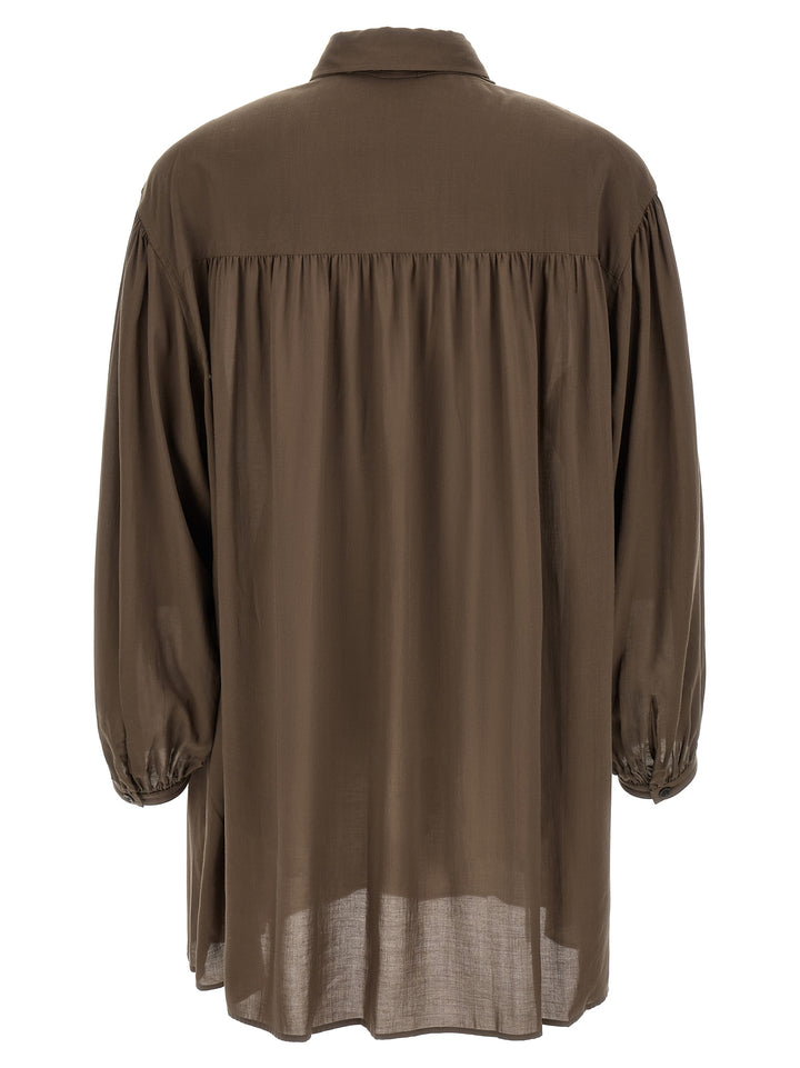 Yohji Yamamoto Shirt With Scarf Shirt and Blouse - Green | 8907445087fda6bf3e1f14f16d21a7c0c3fd01df