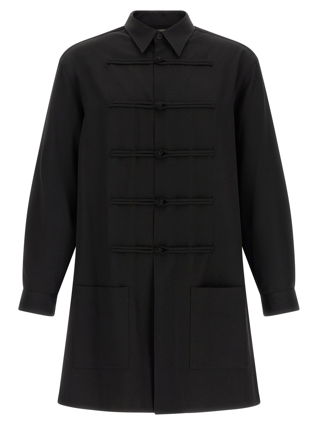 Yohji Yamamoto China Button Shirt and Blouse - Black | 82d545a0cd137b1bafe775850381ba46b5ff0b61