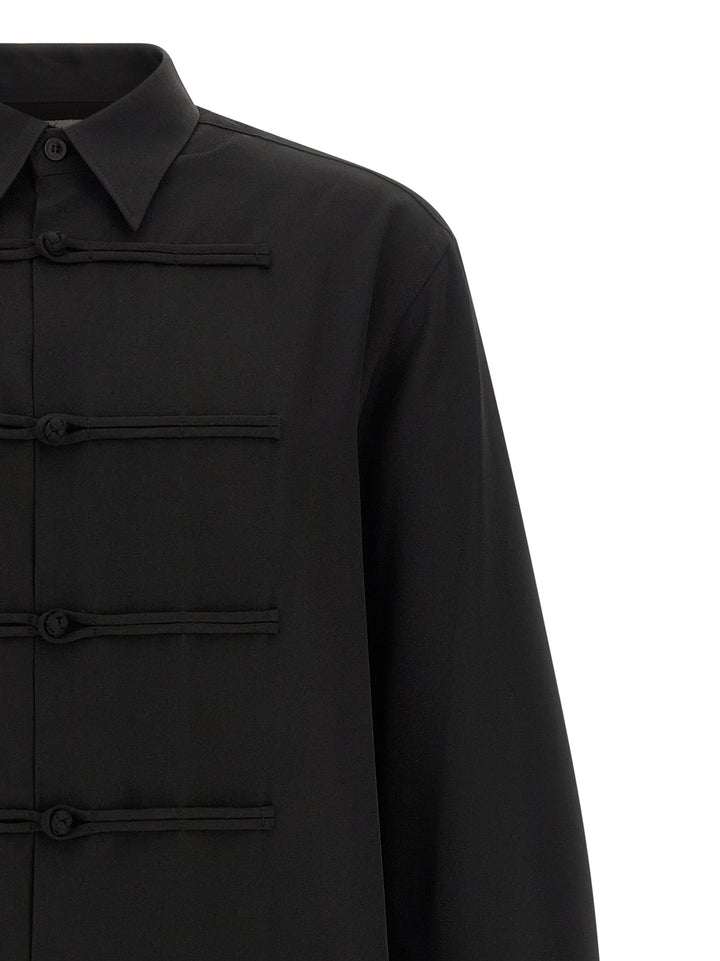 Yohji Yamamoto China Button Shirt and Blouse - Black | b9e3359cad055bcaddf6db1f9d3a2d1b6cb9374c