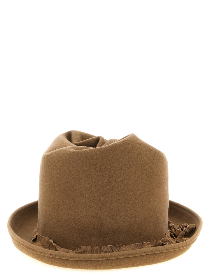 Yohji Yamamoto Curled Crown Hat Hats - Beige | 1846f96100e6fb9f24469a91a9b465a61a14e373