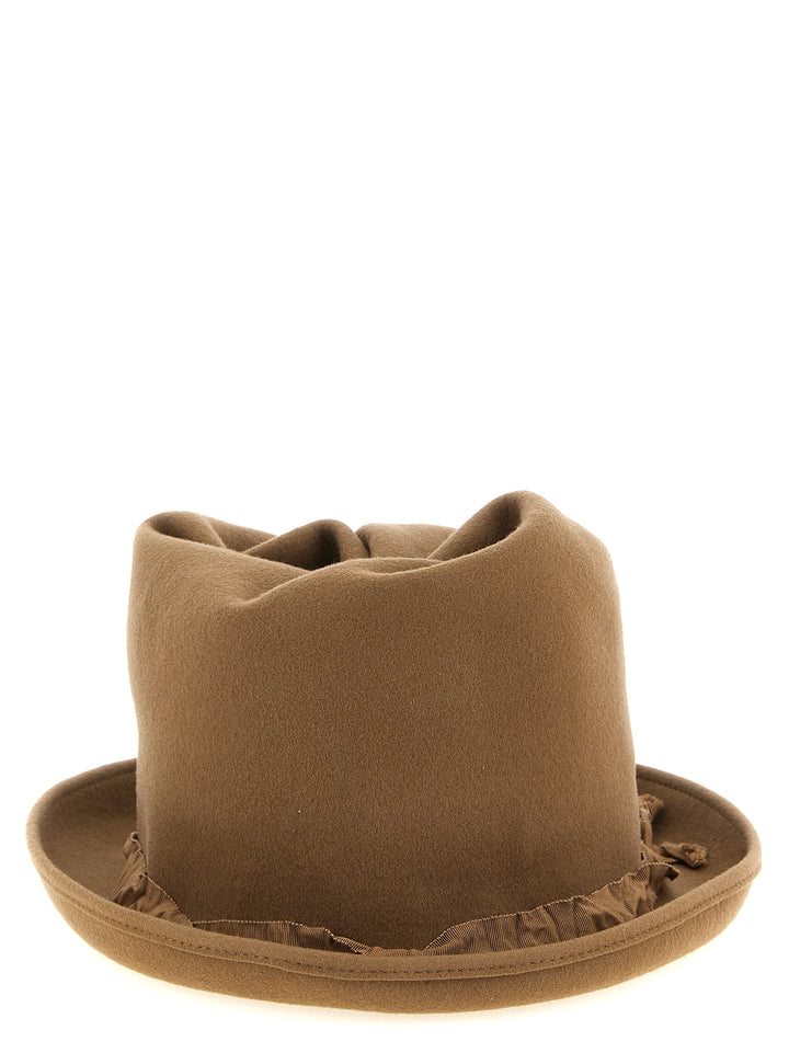 Yohji Yamamoto Curled Crown Hat Hats - Beige | 53de5b0d7d6b133be0076e6d9be0b2071dbbecbe