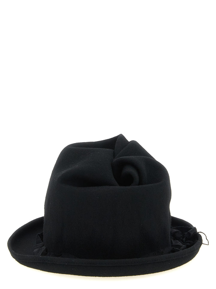 Yohji Yamamoto Sculptural Crown Hat Hats - Black | aa3cba1829f574b698fcb2fdb1119abacf13f1b8