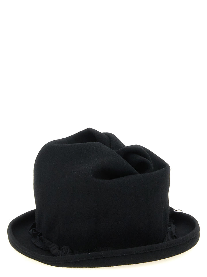 Yohji Yamamoto Sculptural Crown Hat Hats - Black | 0bb6d281332a643d08683f8e8b6d06a7da5b25db