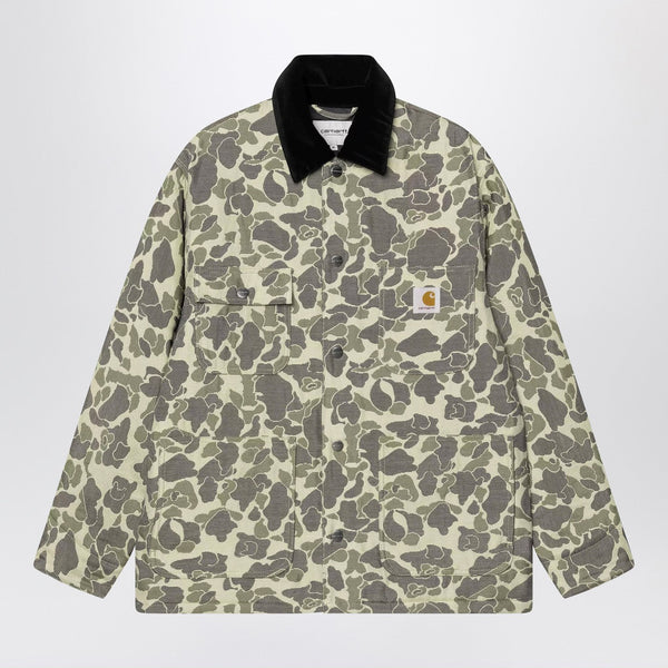 Tapestry Chore Coat Camo Duck Jacquard, Green/Tobacco