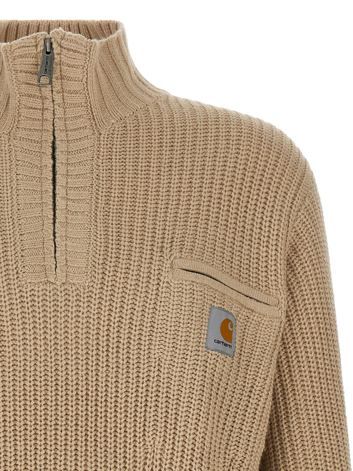 Carhartt Wip Detroit Half Zip Sweaters and Cardigans - Beige | 3efa55f9d2253fcf160c5c768b91cfac6f9c6639