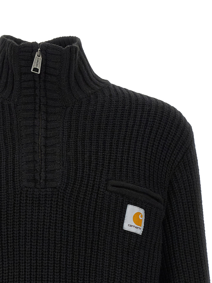 Carhartt Wip Detroit Half Zip Sweaters and Cardigans - Black | 69ebbfc1881008284c78efa26d9063845958b0fa