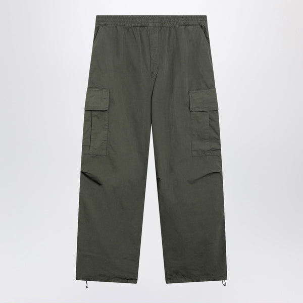 Mandler Cargo Trousers In Military Green Cotton Poplin