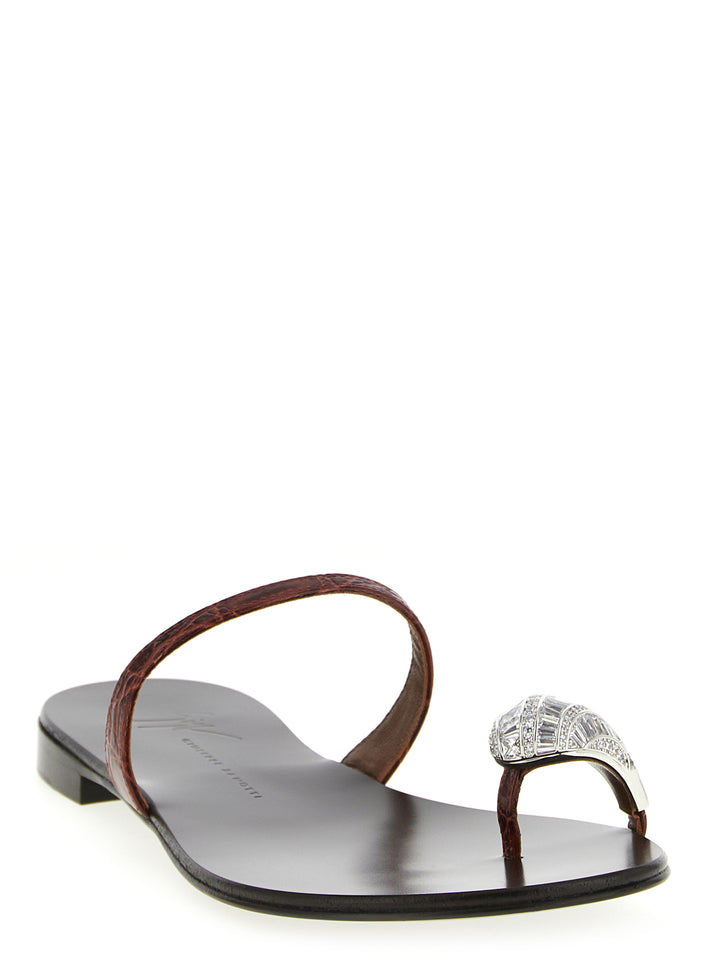 Giuseppe Zanotti Icon Ring Sandals - Brown | 300ce66a6811f4ca29199389662ca393ec0dcf2f