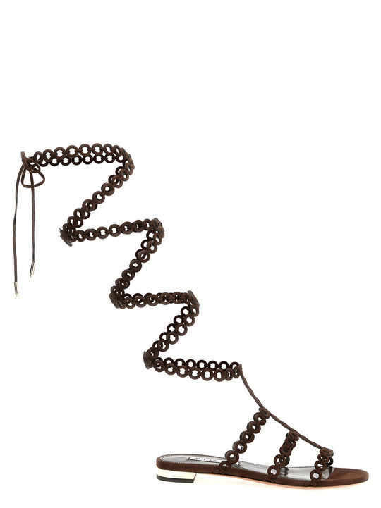 Infinity Chain Gladiator Sandals Brown