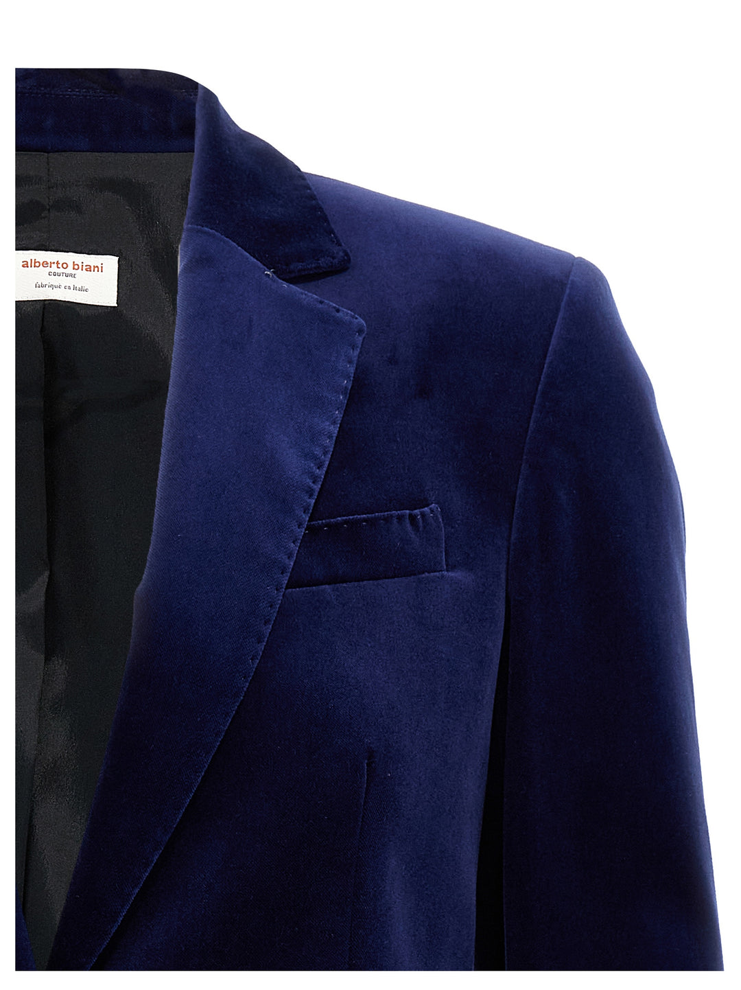 Single-Breasted Velvet Blazer Blazer And Suits Blue