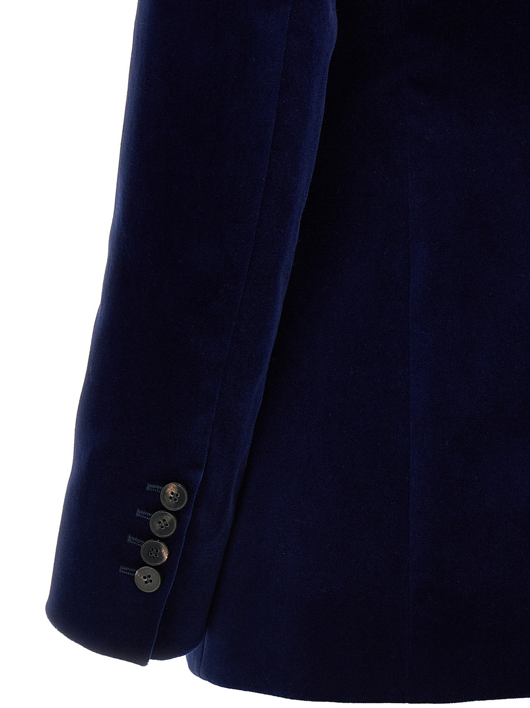 Single-Breasted Velvet Blazer Blazer And Suits Blue