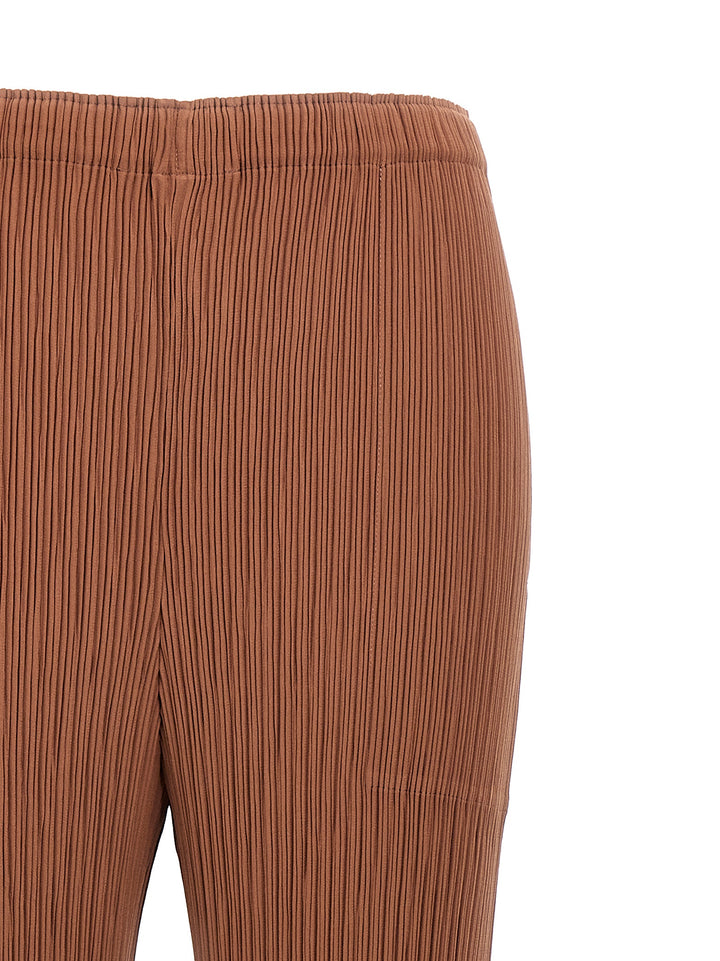 Issey Miyake Hatching Pleats Pants - Brown | 82ec3e1b1b97e07204b8bedd2396f71854ac1ebd