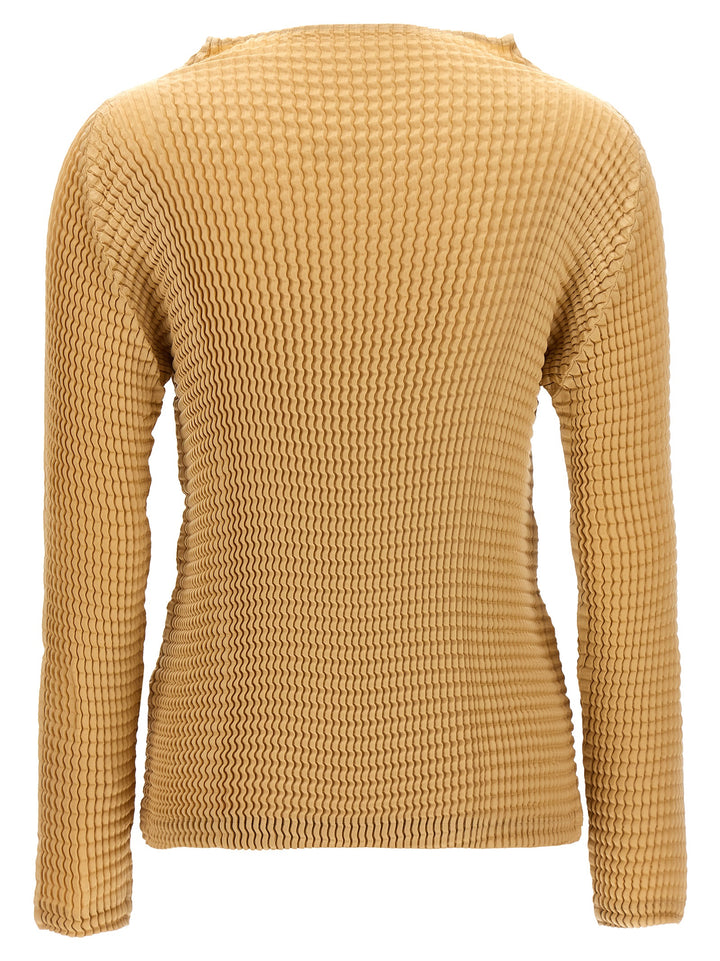 Issey Miyake Suede Like Pleats Shirt and Blouse - Beige | 29e985a7837836319e4794aad68f7ebfa6f42f27