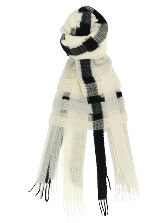 Raschel Wave Stole Scarves And Foulards White/Black