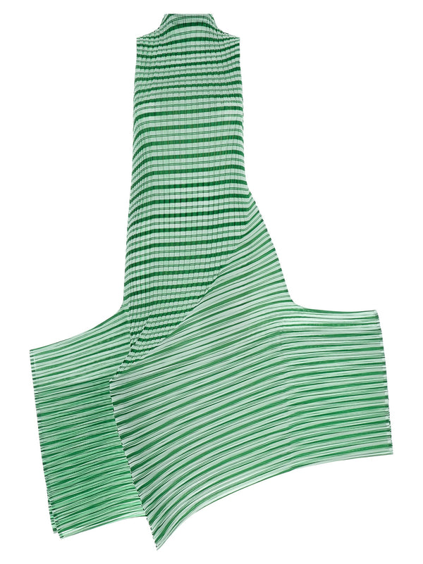 Generic Stripes (Machine Pleats) Dresses Green